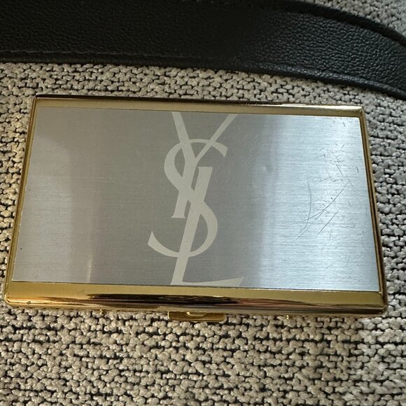 YSL Yves Saint Laurent Gold Silver Vintage Cigarette Case - Picture 1 of 11